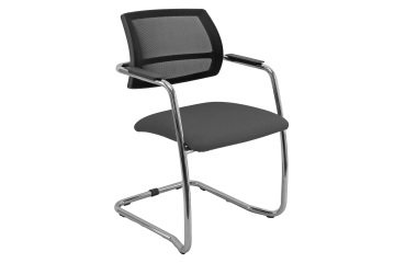 Sedia su slitta schienale in rete UNISIT Lithium LTLTN/LI King L PPL grigio