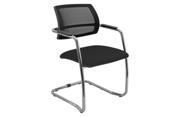 Sedia su slitta UNISIT Lithium LTLTN/EN Eco Poliestere nero schienale in rete
