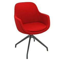 Sedia UNISIT Sparta modello SPAN/PR Pelle rosso, 4 gambe nylon