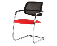 Sedia su slitta UNISIT Lithium LTLTN/ER Eco Poliestere rosso schienale in rete