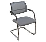 Sedia su slitta UNISIT Lithium LTLTN/EI Eco Poliestere grigio chiaro schienale in rete