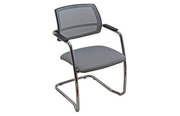 Sedia su slitta UNISIT Lithium LTLTN/EI Eco Poliestere grigio chiaro schienale in rete