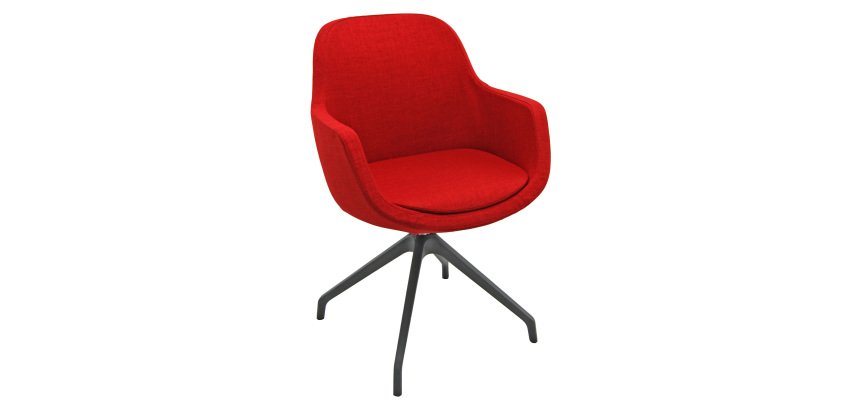 Sedia UNISIT Sparta modello SPAN/KR Ecopelle rosso, 4 gambe nylon