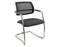Sedia su slitta UNISIT Lithium LTLTN/ET Eco Poliestere antracite schienale in rete