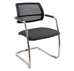 Sedia su slitta UNISIT Lithium LTLTN/ET Eco Poliestere antracite schienale in rete