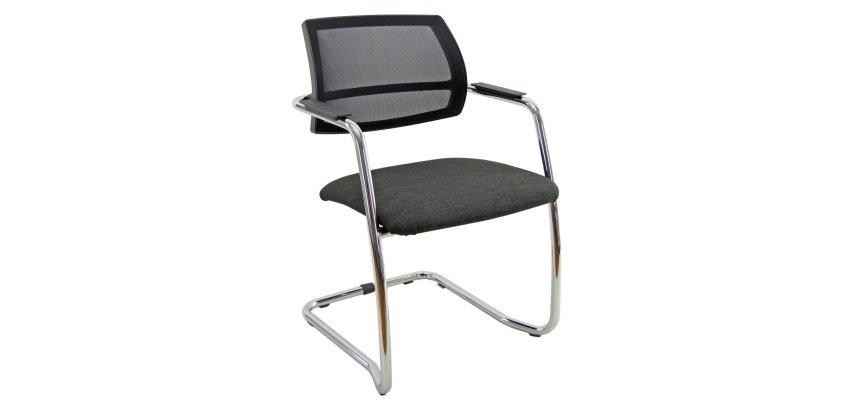 Sedia su slitta UNISIT Lithium LTLTN/ET Eco Poliestere antracite schienale in rete