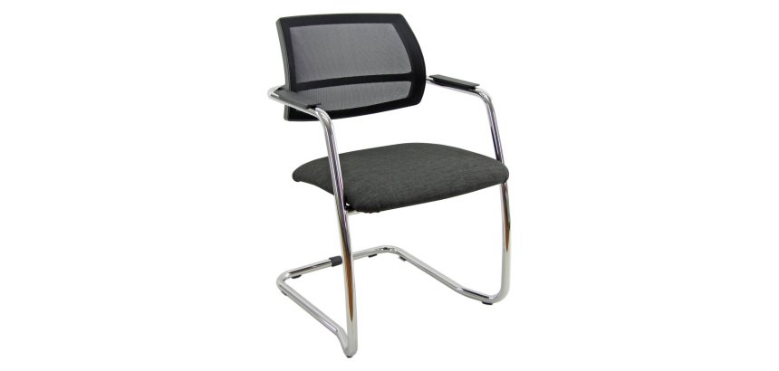 Sedia su slitta UNISIT Lithium LTLTN/ET Eco Poliestere antracite schienale in rete