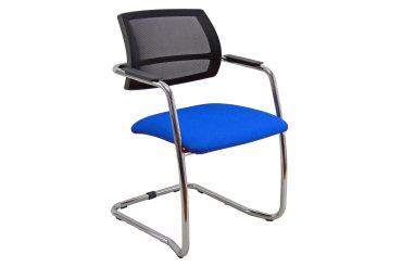 Sedia su slitta UNISIT Lithium LTLTN/EB Eco Poliestere blu schienale in rete
