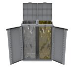 Armadietto per la raccolta differenziata dei rifiuti Terry Store-Age Ecoline 2 grigio 110 lt 68 x 39 x 88,7 cm