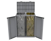Armadietto per la raccolta differenziata dei rifiuti Terry Store-Age Ecoline 2 grigio 110 lt 68 x 39 x 88,7 cm