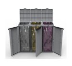 Armadietto per la raccolta differenziata dei rifiuti Terry Store-Age Ecoline 3 grigio 110 lt 102 x 39 x 88,7 cm