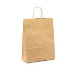 Buste shopper con cordino – carta Biokraft colore avana - Dimensioni (H x L x P): 29 x 22x 10 cm - 25 unità