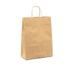 Buste shopper con cordino – carta Biokraft colore avana - Dimensioni (H x L x P): 41 x 36 x 12 cm - 25 unità