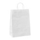 Buste shopper con cordino – carta kraft bianca - Dimensioni (H x L x P): 34,5 x 26 x 11 cm - 25 unità