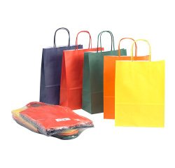 Buste shopper con cordino - colori assortiti autunno inverno - Dimensioni (H x L x P): 29 x 22x 10 cm - 25 unità