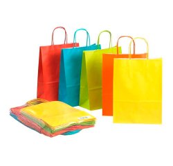 Buste shopper con cordino - colori assortiti Primavera Estate - Dimensioni (H x L x P): 29 x 22x 10 cm - 25 unità