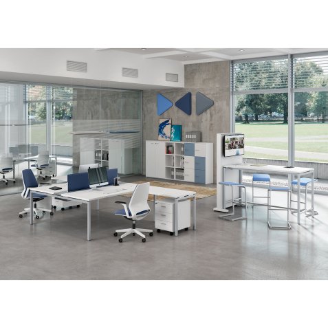 Armadio basso Quadrifoglio Ante scorrevoli Noce Canaletto 730 x 450 x 800 mm