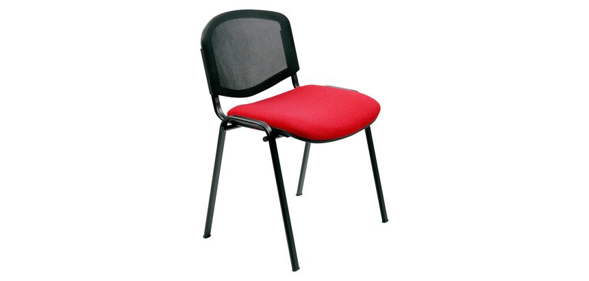 Sedia visitatore a 4 gambe UNISIT D5N Dado rosso