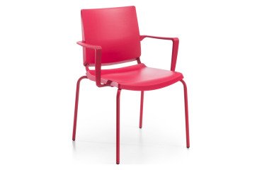 Sedia comunità a 4 gambe UNISIT Atenea ATBR/RO rosso