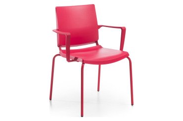 Sedia comunità a 4 gambe UNISIT Atenea ATBR/RO rosso