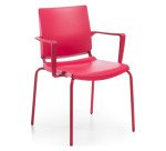 Sedia comunità a 4 gambe UNISIT Atenea ATBR/RO rosso