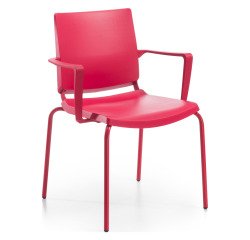 Sedia comunità a 4 gambe UNISIT Atenea ATBR/RO rosso