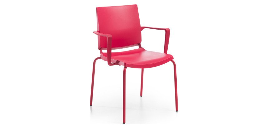 Sedia comunità a 4 gambe UNISIT Atenea ATBR/RO rosso