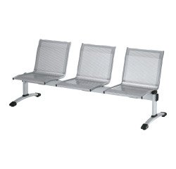 Panca 3 posti + tavolino UNISIT Plexus PS3PT acciaio