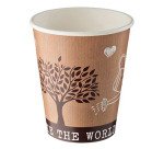 Bicchiere carta LEONE marrone, bianco senza coperchio da 240 ml 1000 unità