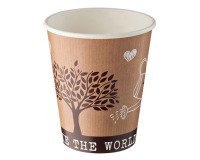 Bicchiere carta LEONE marrone, bianco senza coperchio da 240 ml 1000 unità