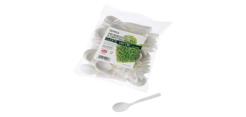 Cucchiaino LEONE CPLA bianco 100 unità