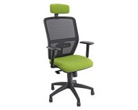 Sedia girevole con schienale in rete UNISIT Kemper KMAPG King L verde