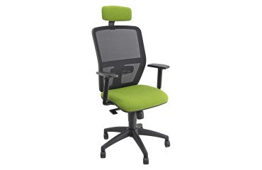 Sedia girevole con schienale in rete UNISIT Kemper KMAPG King L verde