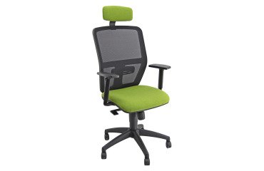 Sedia girevole con schienale in rete UNISIT Kemper KMAPG Ignifugo verde