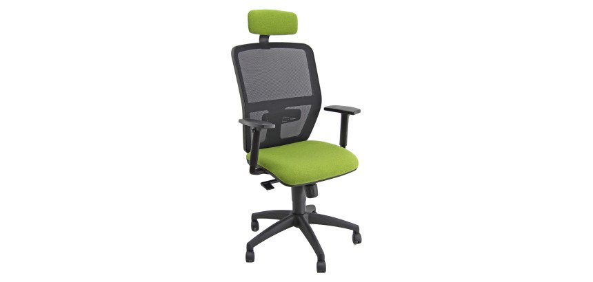 Sedia girevole con schienale in rete UNISIT Kemper KMAPG Ignifugo verde