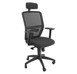 Sedia girevole con schienale in rete UNISIT Kemper KMAPG Ignifugo nero