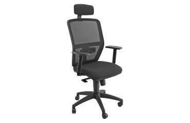 Sedia girevole con schienale in rete UNISIT Kemper KMAPG Ignifugo nero