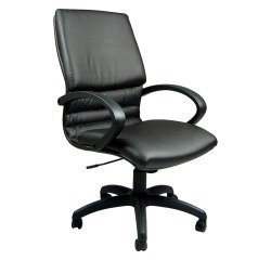 Poltrona direzionale girevole UNISIT Cygnus CYD Ecopelle nero