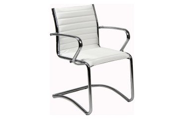 Sedia interlocutore UNISIT Pollux New PNV Vera pelle bianco