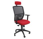 Sedia girevole con schienale in rete UNISIT Kemper KMAPG Eco rosso