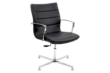 Sedia interlocutore con elevazione a gas UNISIT Aquarius AQD4/KN tessuto Sky nero