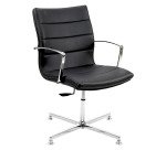 Sedia interlocutore con elevazione a gas UNISIT Aquarius AQD4/KN tessuto Sky nero