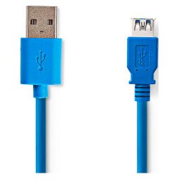 nedis Cable CCGP61010BU30 1 x USB 3.0 A Male to 1 x USB 3.0 A Female 3m Blue