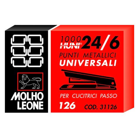 Punti metallici MOLHO LEONE 24/6 1000 unità