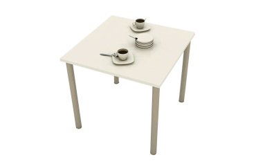 Tavolo Coffebreak l 80 x p 80 x h 72 cm con gambe cilindriche in metallo