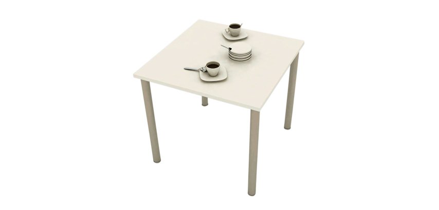 Tavolo Coffebreak l 80 x p 80 x h 72 cm con gambe cilindriche in metallo