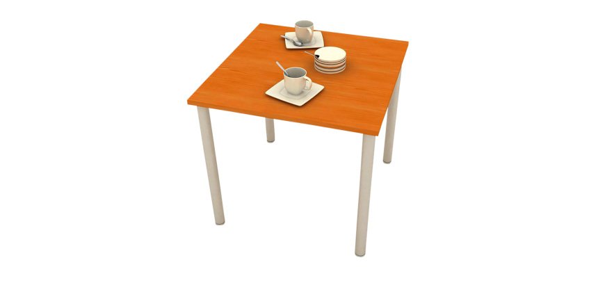 Tavolo Coffebreak l 80 x p 80 x h 72 cm con gambe cilindriche in metallo