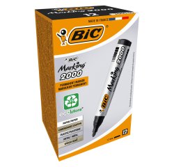 BIC Marking 2000 Permanent Marker Medium Bullet 2 mm Black Pack of 12