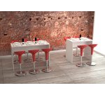 High dining table, white, depth 70 cm, height 105 cm