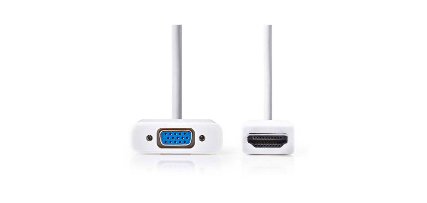 nedis 1 x HDMI Connector to 1 x VGA Female Cable 0.2m White
